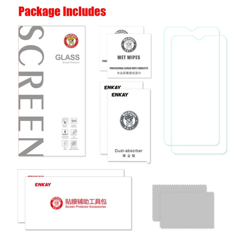 2 PCS ENKAY Hat-prince 0.26mm 9H  2.5D Curved Edge Tempered Glass Film for OnePlus 6T & 7, For OnePlus 6T & 7 (2 PCS)