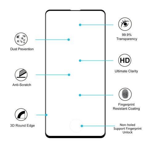 ENKAY Hat-Prince 0.26mm 9H 3D Curved Surface Full Screen Cover Hot Bending Tempered Color Film for Galaxy S10