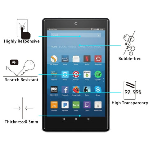 0.3mm 9H Full Screen Tempered Glass Film for Amazon Kindle  Fire HD 8 2016, For Fire HD 8 2016 (1pc)