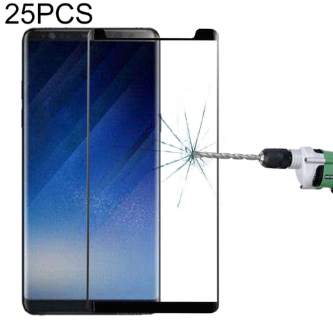 25 PCS Full Glue 3D Curved Silk-screen Non-full Screen Tempered Glass Screen Protector with Fully Adhesive For Galaxy Note 8, For Galaxy Note 8, Fully Adhesive