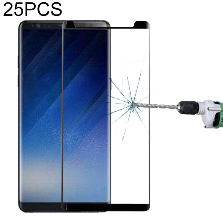 25 PCS For Galaxy Note 8 0.3mm 9H Surface Hardness 3D Curved Silk-screen Non-full Screen Tempered Glass Screen Protector, For Galaxy Note 8