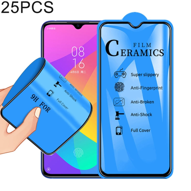 25 PCS 2.5D Full Glue Full Cover Ceramics Film for Xiaomi Mi A3 / Mi CC9e, For Xiaomi Mi A3 / Mi CC9e (25 PCS)