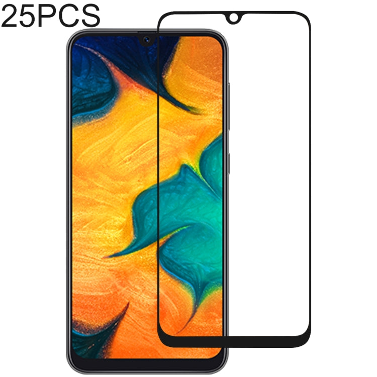 25 PCS Full Glue Full Cover Screen Protector Tempered Glass film for Samsung Galaxy A30 / A50 / M30 / A40S / A30 JP, For A30 & A50 & M30 & A40S