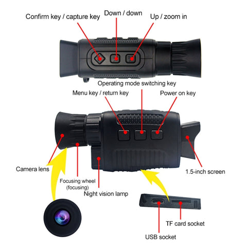5X Infrared Digital Night Vision Monocular Thermal imager, 5X Monocular