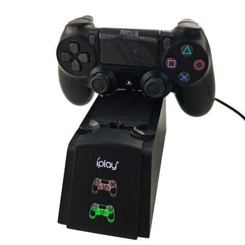 iplay Dual Port Charging Dock Station Stand / Controller Charging Stand for For Sony Playstation 4 PS4 & Slim PS4 Pro with LED Display Indicator Screen, HBP-119