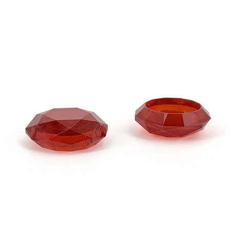 2 PCS Diamond Texture Games Grip Caps for PS5, Clear White, Green, Blue, Red