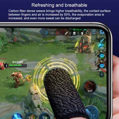 10 PCS Nylon + Conductive Fiber Non-slip Sweat-proof Mobile Phone Game Touch Screen Finger Cover for Thumb / Index Finger