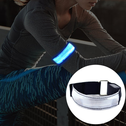 LED Flash Safety Reflective Nylon Light Battery Sports Wrist Belt, Battery Green, Battery Blue, Battery Red, Battery Yellow