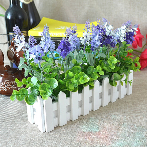 Wooden Flower Planter Fence Storage Holder Pot, Size: 40cm x 9cm x 11cm, Length: 40cm