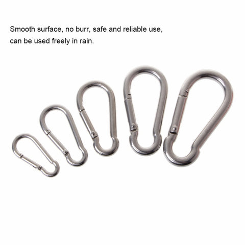 M11 Stainless Steel Carabiner Spring Hook Multi-tool Mountaineering Buckle Lock Camping Hook Rope, Inner Diameter: 10.84mm, M11
