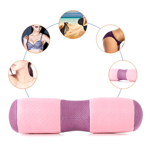 Multifunction Yoga Pillow Beautiful Buttocks Pelvis Pillow Cervical Lumbar Health Pillow Yoga Stick Waist(Pink), 37 x 10cm