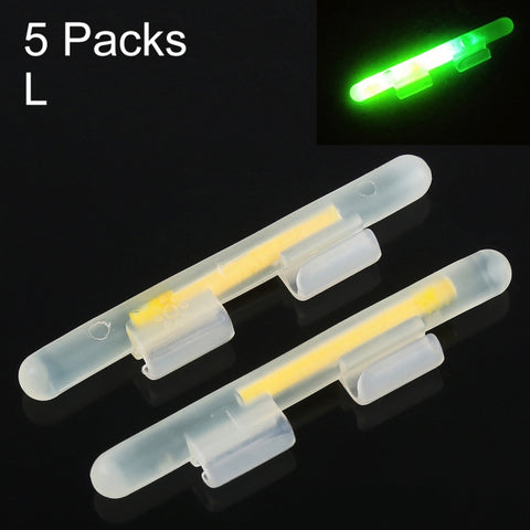5 Packs OCEAN SUN Clip-On Luminous Float Night Fishing Light Stick, L, Fits Rod Tip 2.7-3.2mm, Clip-On, L