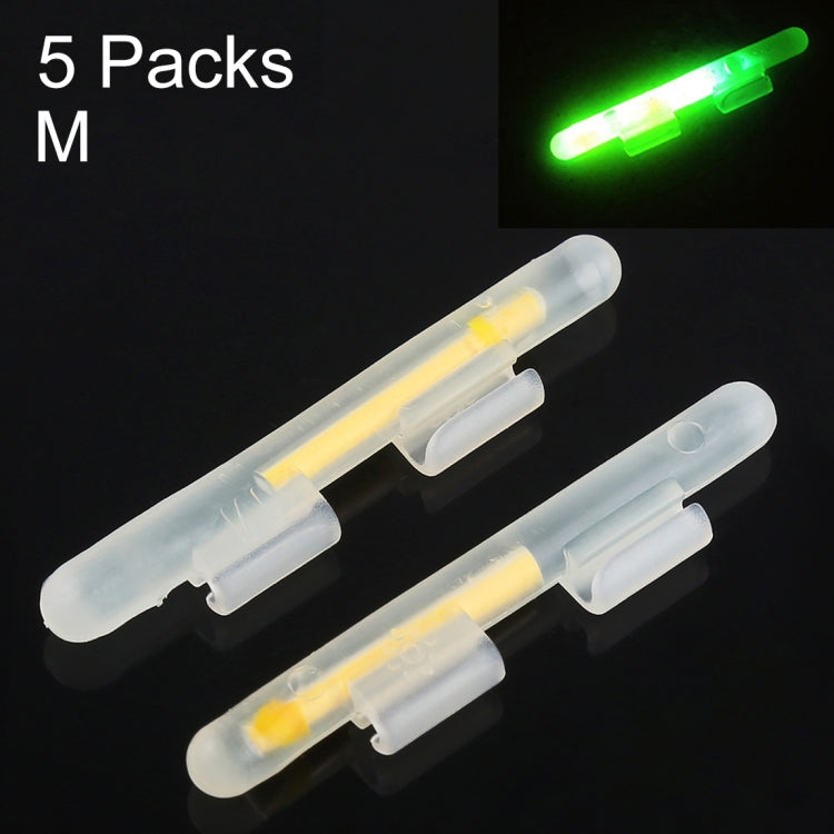 5 Packs OCEAN SUN Clip-On Luminous Float Night Fishing Light Stick, M, Fits Rod Tip 2.0-2.6mm, Clip-On, M