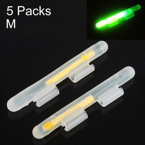 5 Packs OCEAN SUN Clip-On Luminous Float Night Fishing Light Stick, M, Fits Rod Tip 2.0-2.6mm, Clip-On, M