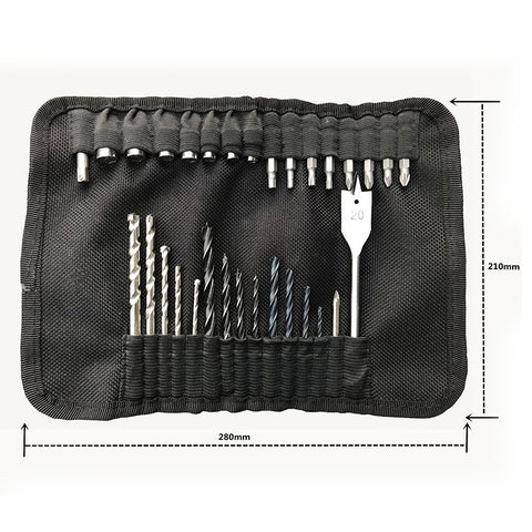 31 in1 Drill and Screwdriver Bit Set Industrial Spade Paddle Flat Wood Woodworking Boring Drill Bits with Portable Bag, 31 in1 Drill