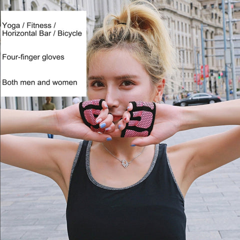 Half Finger Yoga Gloves Anti-skid Sports Gym Palm Protector, Size: S, Palm Circumference: 17.5cm, Size: S