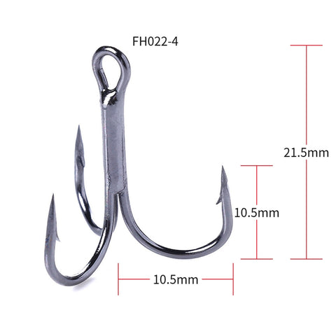 20pcs / Box Classic Black High Carbon Steel Fishing Three-jaw Treble Hooks, 4# FH022