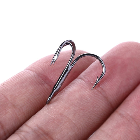 20pcs / Box Classic Black High Carbon Steel Fishing Three-jaw Treble Hooks, 4# FH022