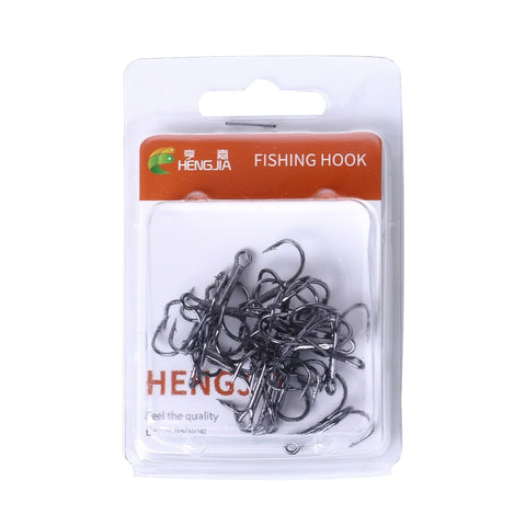 20pcs / Box Classic Black High Carbon Steel Fishing Three-jaw Treble Hooks, 4# FH022