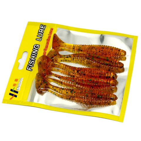 HENGJIA SO0205P 5 PCS 8cm/5g  Screw Tail Soft Fishing Lure Artificial Baits, SO0205P