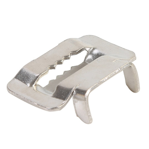 100 PCS 9.53mm 304 Stainless Steel Tie Lock Type Cable Wrapped Bundle Buckle, 9.53mm
