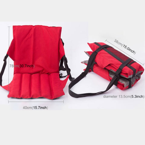 Outdoor Folding Seat Cushion With Backrest, Size: 78*40*2cm, CLS Folding Stool(Red), Folding Seat(Black)