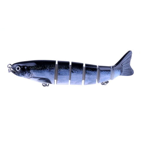 HENGJIA JM026 6# 12.7cm 22g Multi-section Plastic Hard Baits Artificial Fishing Lures with Treble Hook, Random Color Delivery, JM026 6# 12.7cm