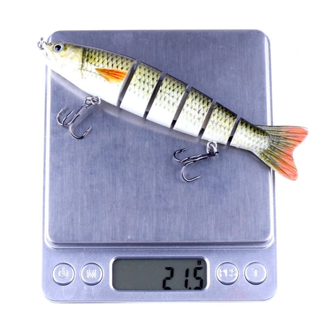 HENGJIA JM026 6# 12.7cm 22g Multi-section Plastic Hard Baits Artificial Fishing Lures with Treble Hook, Random Color Delivery, JM026 6# 12.7cm