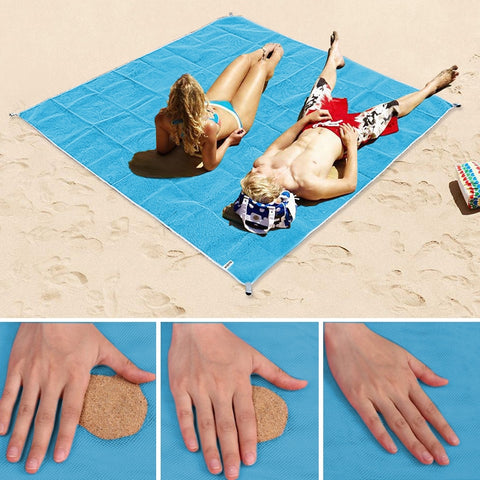 Sand Free Mat Lightweight Foldable Outdoor Picnic Mattress Camping Cushion Beach Mat, Size: 2x2m, 2 x 2m(Pink), 2 x 2m(Green), 200x200m Blue