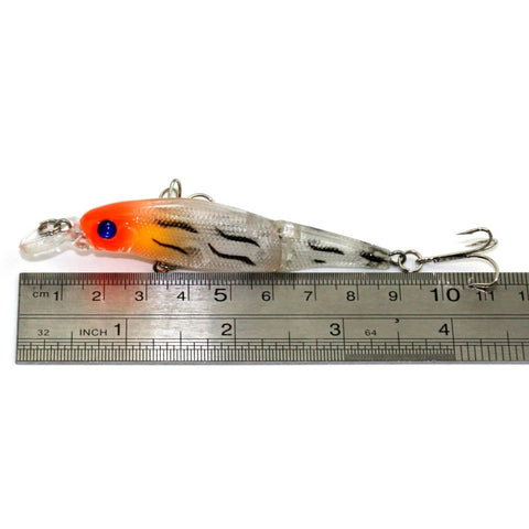 HENGJIA JM010-X 6# 8.8cm 7.4g 2-section Plastic Hard Baits Artificial Fishing Lures with Treble Hook, Random Color Delivery, JM010-X 6# 8.8cm