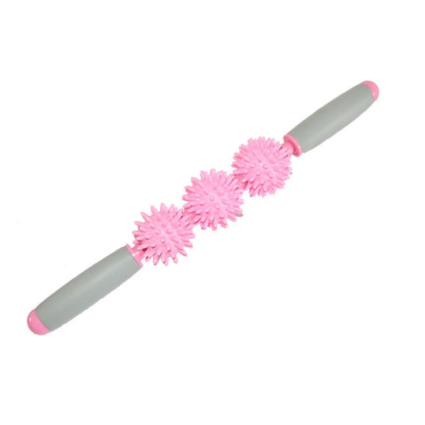 Yoga Health Care Triple Hedgehog Balls Neck Leg Hand Muscle Massage Stick