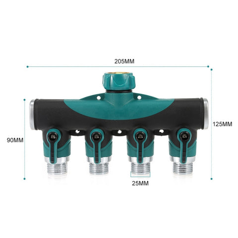 4 In 1 Multi-function Garden Water Sprinklers Lawn Irrigation Valve Water Dividing Controller Water Pipe Shunt, EU Plug, EU Plug