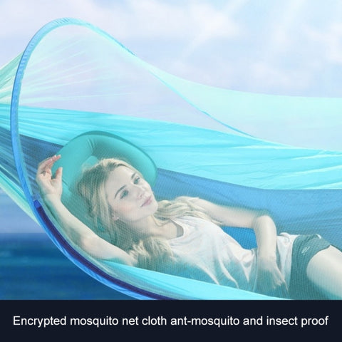 Portable Outdoor Camping Full-automatic Nylon Parachute Hammock with Mosquito Nets, Size : 290 x 140cm, 290x140cm Dark Green, 290x140cm Pink Blue, 290x140cm Green, 290x140cm Blue, 290x140cm Orange, 290x140cm Camouflage, 290x140cm Army Green            ...