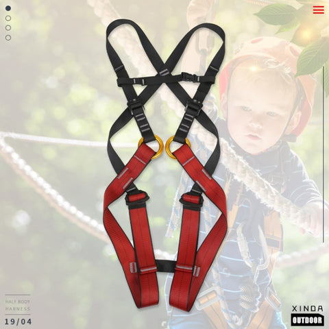 XINDA XDA9516 Outdoor Rock Climbing Polyester High-strength Wire Adjustable Downhill Whole Body Safety Belt Children Size: S, Size: S