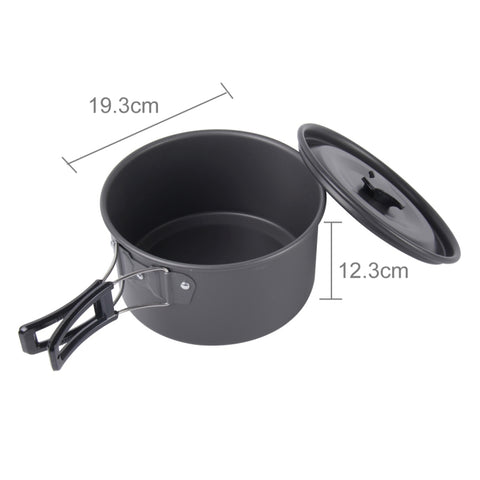 DS-500 Outdoor Camping Ultra Light Weight 15 Piece Cookware Stackable Set for 4-5 People, Size: Large, DS-500 Size: Large