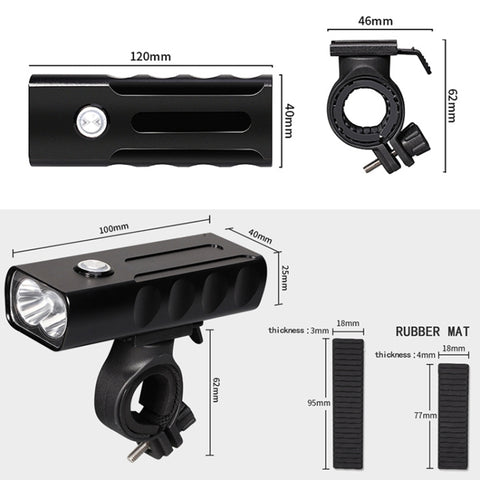 BX2 USB Charging Bicycle Light Front Handlebar Led Light (3 Hours, L2 Lamp Beads), 3 Hours, L2 Lamp Beads
