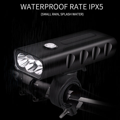 BX3 USB Charging Bicycle Light Front Handlebar Led Light (10 Hours, T6+A02 Lamp), 10 Hours, T6+A02 Lamp