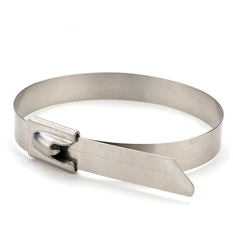 100 PCS 4.6x150mm Stainless Steel Metal Cable Ties Tie Zip Wrap Exhaust Heat Straps Induction Pipe, 4.6x150mm