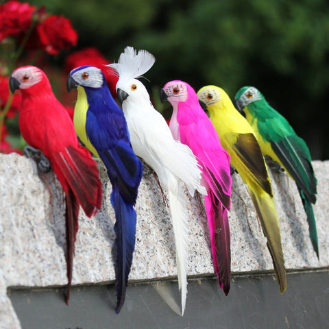 35cm Simulation Parrot Simulation Macaw Horticultural Decoration, 35cm (Green), 35cm (Blue), 35cm (Red), 35cm (Rose Red), 35cm (White), 35cm (Yellow)