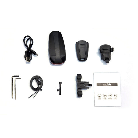 ANTUSI A6 USB Charging COB Light Source Smart Cycling Bike Warning Alarm Tail Light with Remote Control, A6