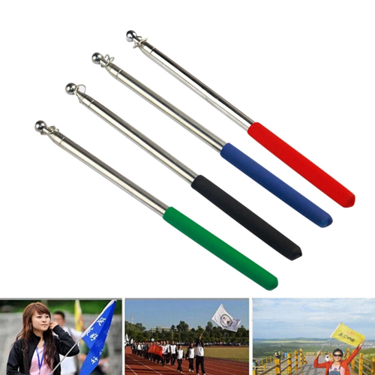 1.6M 7 Knots Telescopic Stainless Steel Rubber Sleeve Teaching Stick Guide Signal Flag, Random Color Delivery, 1.6M 7 Knots