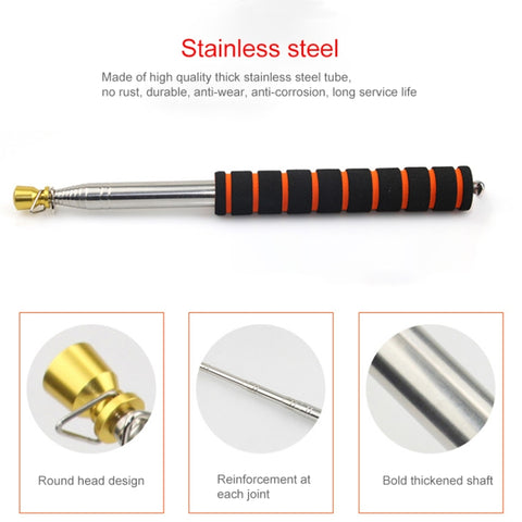 2.5M 11 Knots Multi-function Telescopic Stainless Steel Sponge Golden Head Teaching Stick Guide Flagpole Signal Flag, 2.5M 11 Knots