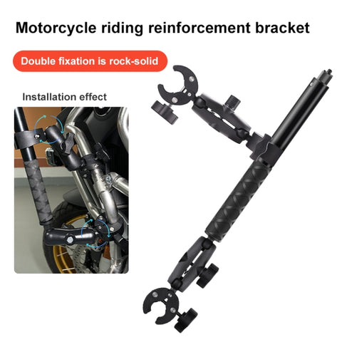 Dual Motorcycle Crab Clamps Handlebar Fixed Mount Selfie Stick, Double Dual-heads Crabs