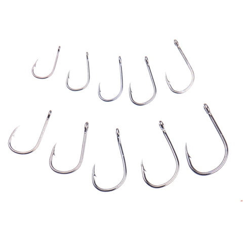 500 PCS Mixed Size Fish Barbed Hook Fishing Hooks with Hole, 3-12# with Hole