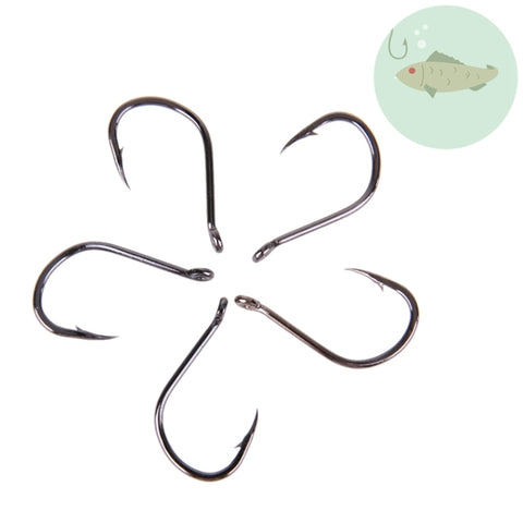 500 PCS Mixed Size Fish Barbed Hook Fishing Hooks with Hole, 6-15 # with Hole