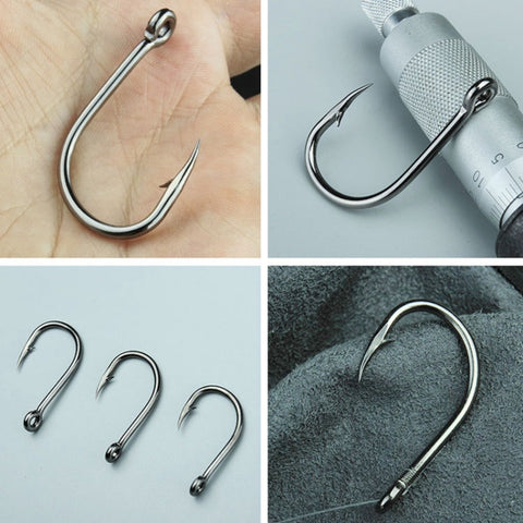 500 PCS Mixed Size Fish Barbed Hook Fishing Hooks with Hole, 6-15 # with Hole