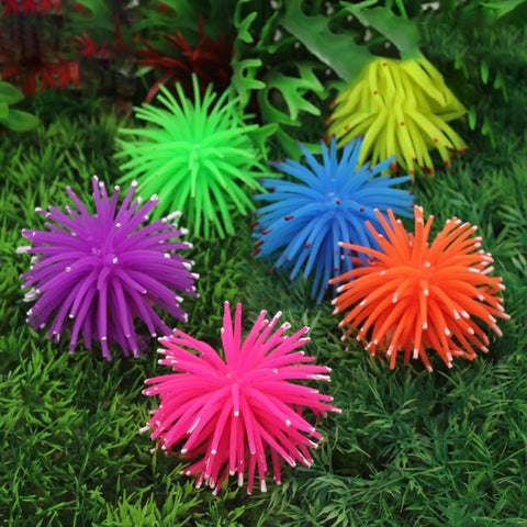 Aquarium Articles Decoration TPR Simulation Sea Urchin Ball Coral with Point, Size: M, Diameter: 10cm, 10cm