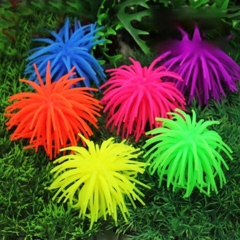 Aquarium Articles Decoration TPR Simulation Sea Urchin Ball Coral, Size: M, Diameter: 10cm, Size: M