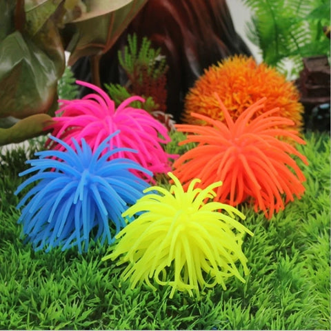 Aquarium Articles Decoration TPR Simulation Sea Urchin Ball Coral, Size: M, Diameter: 10cm, Size: M