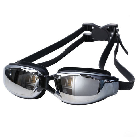 Electroplating Anti-fog Silicone Swimming Goggles for Adults, Suitable for 200 Degree Myopia, 200 Degree Myopia